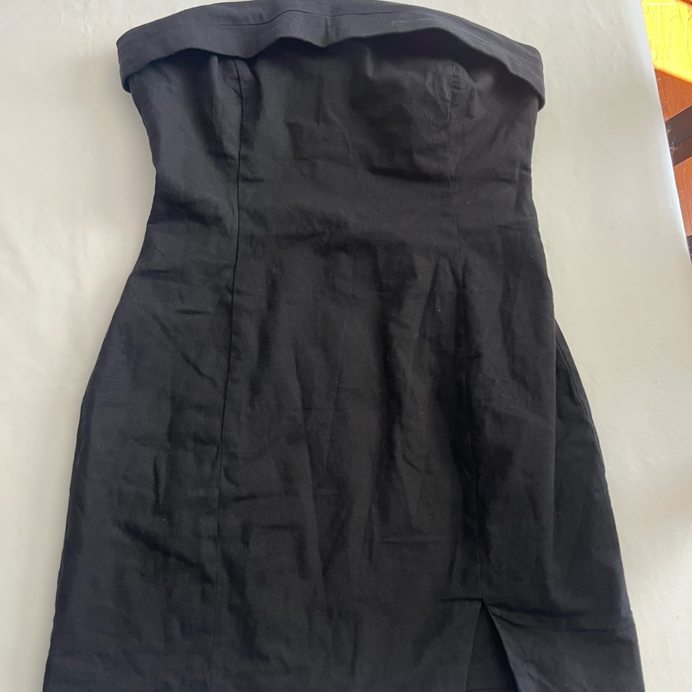RNWY Black Strapless Mini Dress